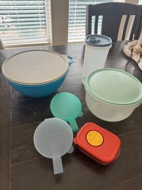 Tupperware Colorful Food Storage Set in Blue, Mint, Teal & Red